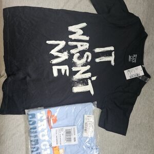 The Children's Place Black Tee with White "It Wasn't Me" Graphic